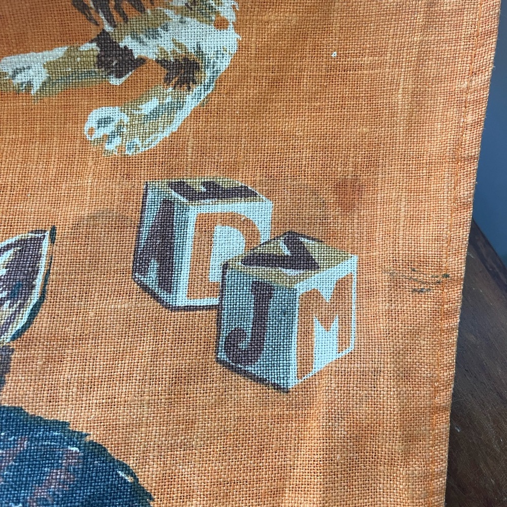 🐈 Vintage Linen Kitten Cat fabric Panel 🐈 - Picture 12 of 12